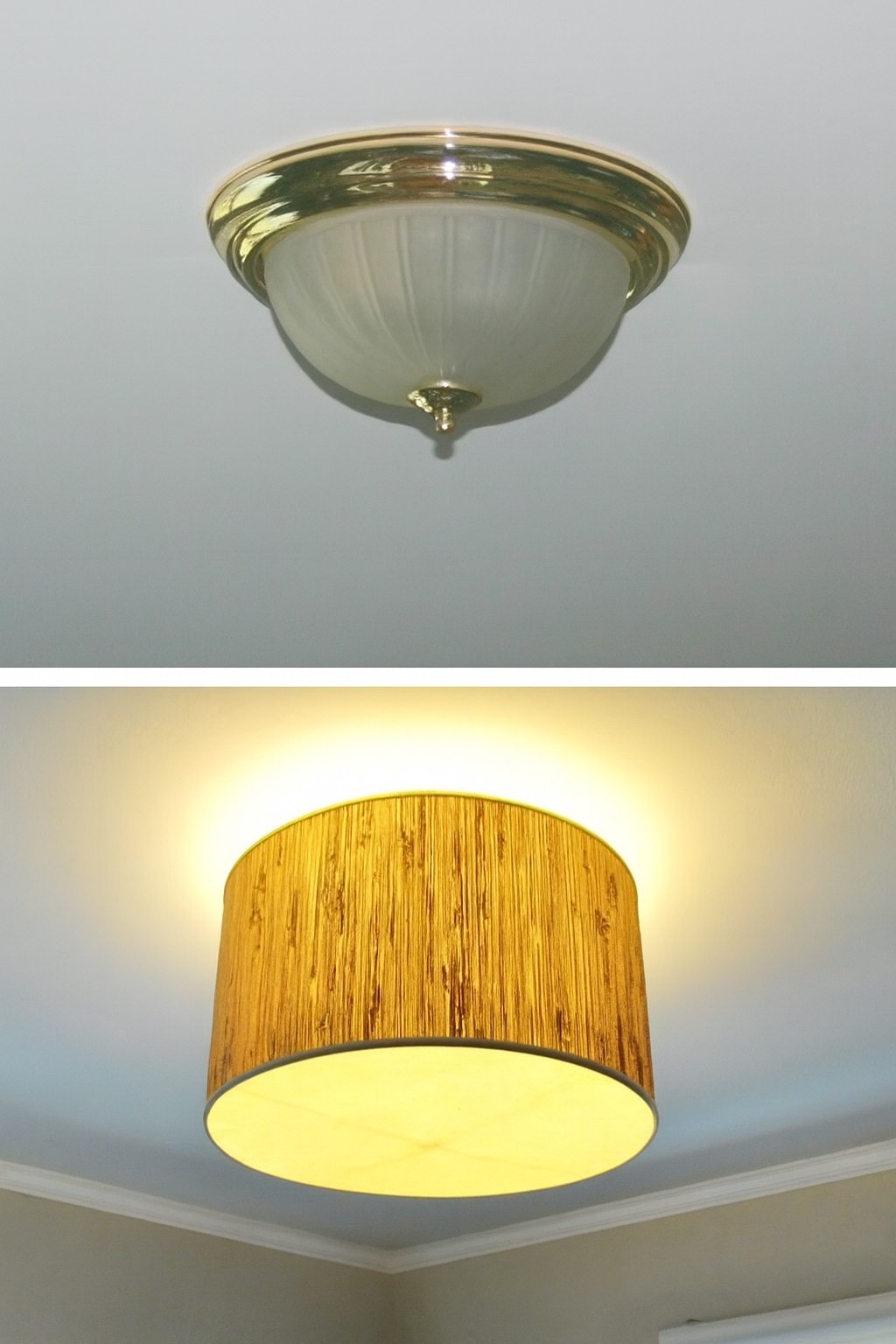 Ceiling light replaced with modern fixture